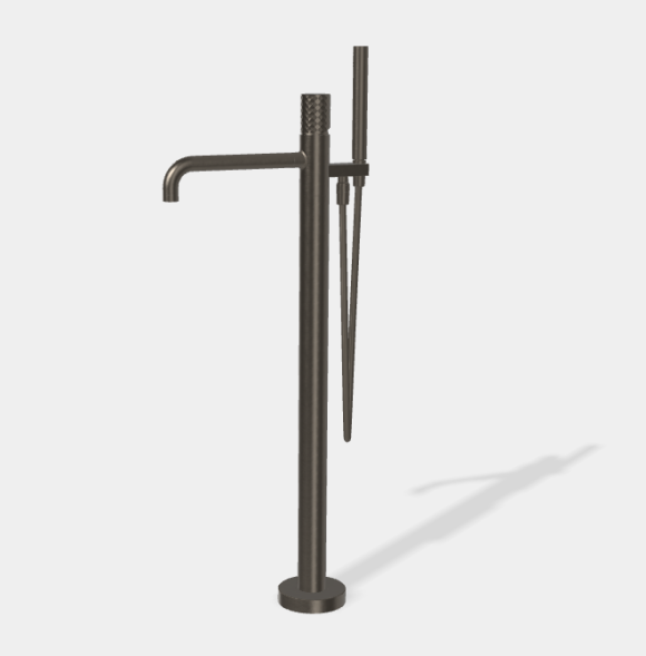 Смеситель для ванны и душа, Fima Carlo Frattini, Spillo Tech,  X COLLECTION, напольный, цвет-хром черный брашированный F3034T/6NXCS