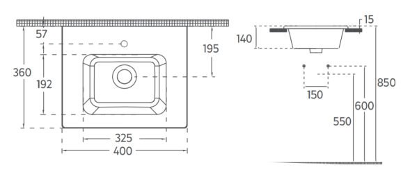 Раковина накладная прямоугольная ISVEA SistemaT Mirella 10SL50040 40 x 36 см цвет белый 10SL50040