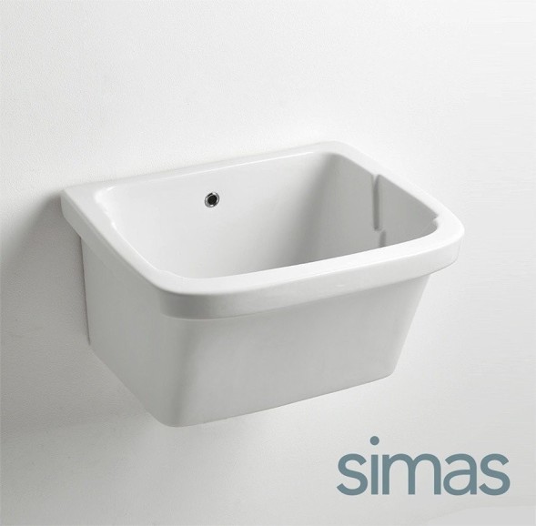 Раковина SIMAS SPECIALI подвесная на кронштейны или накладная без отверстий цвет белый S65
