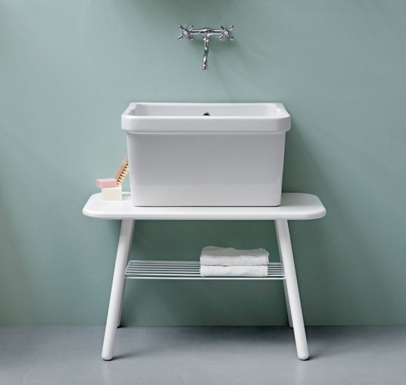 Раковина SIMAS SPECIALI подвесная на кронштейны или накладная без отверстий цвет белый S65