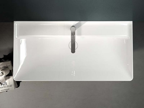 Раковина HATRIA CANALGRANDE Y1EL01 подвесная с одним отверстием с переливом цвет белый