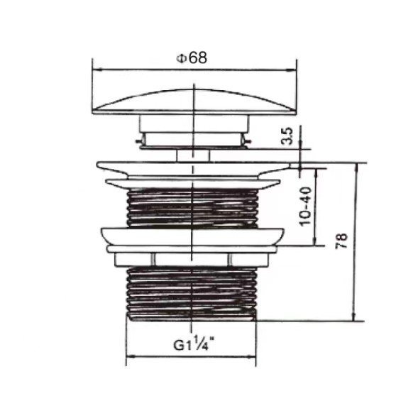 Vincea Донный клапан с керамической крышкой  DBS-316, белая крышка, без перелива