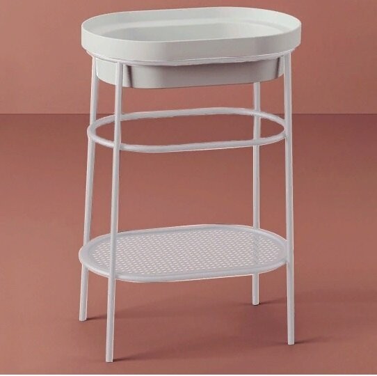 Консоль Artceram Fuori Scala металлическая для овальной раковины цвет белый матовый ACA055 05