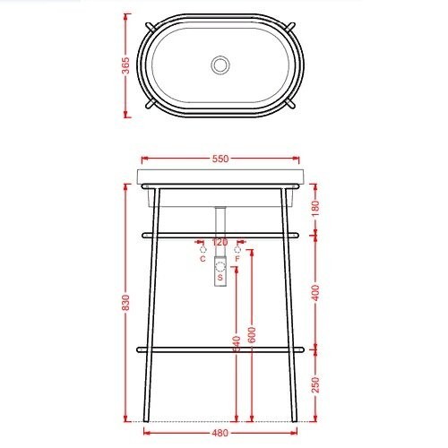 Консоль Artceram Fuori Scala металлическая для овальной раковины цвет белый матовый ACA055 05