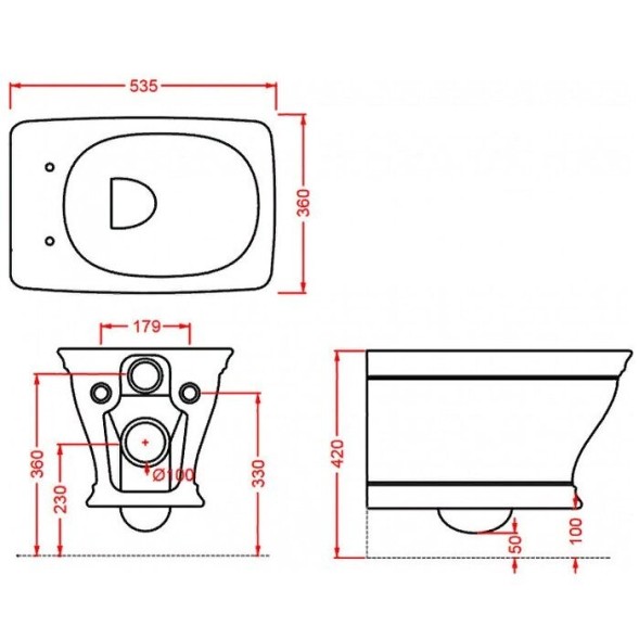 Унитаз Artceram Civitas подвесной  цвет серый  CIV001 34 00