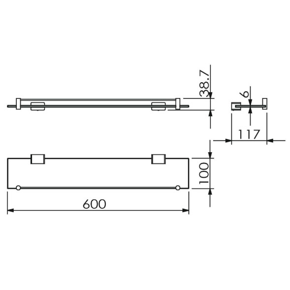 Полка LANGBERGER VICO 11351E подвесная цвет хром