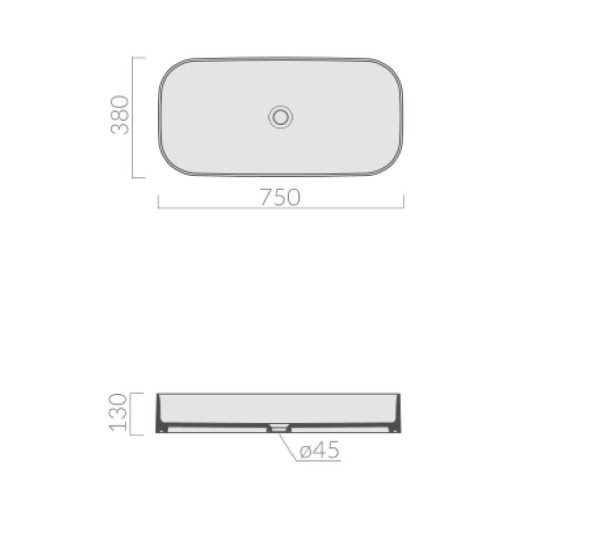 Раковина GALASSIA SMART B 7409 MT накладная без отверстий без перелива цвет белый матовый