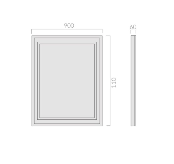 Зеркало в рамке GALASSIA ETHOS 5561B цвет белый глянцевый