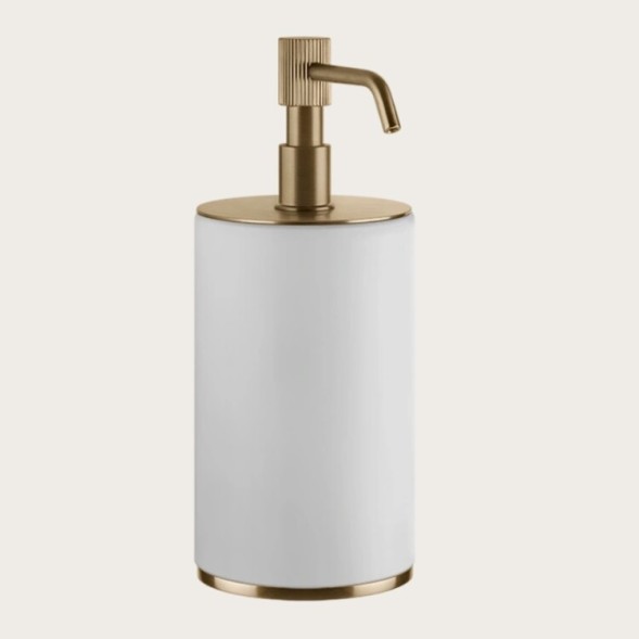 Gessi Дозатор для жидкого мыла, VENTI20, шгв 75*97*199, цвет дозатора Никель PVD#белый  65437#720
