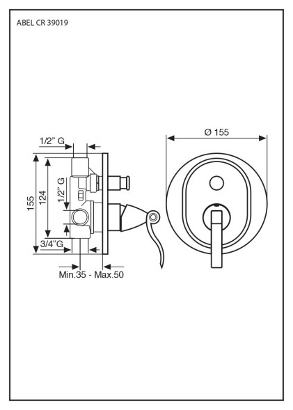 Emmevi Abel, смеситель внутристенный, с переключателем на 2 выхода, цвет золото 39019/OR