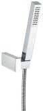 Emmevi, набор ручного душа 122: квадратная лейка из ABS, шланг 150 см из латуни и держатель лейки из ABS, цвет хром 122/CR