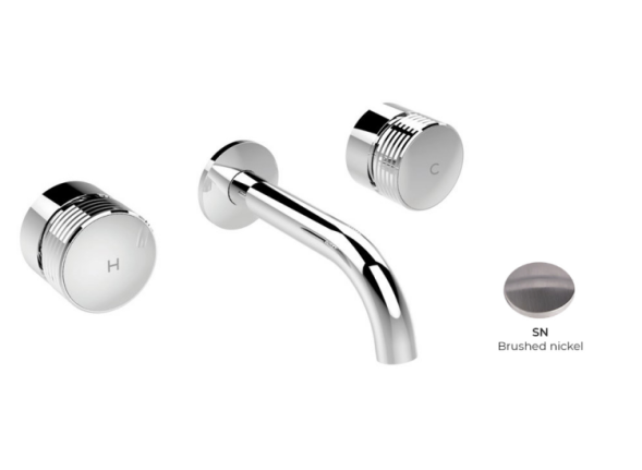 Смеситель для раковины, Fima Carlo Frattini, Texture Collection, H COLLECTION, цвет-никель брашированный F5601L/5HHS