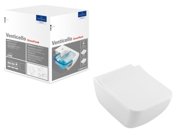 Villeroy&amp;Boch Унитаз, Venticello, подвесной, шгв 375*560*330, цвет-альпийский белый 4611RL01