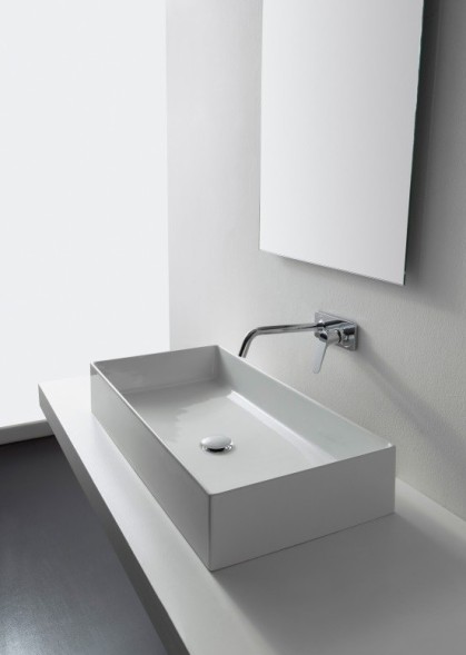 Раковина Scarabeo TEOREMA 2.0 накладная без перелива без отверстий цвет белый 5101