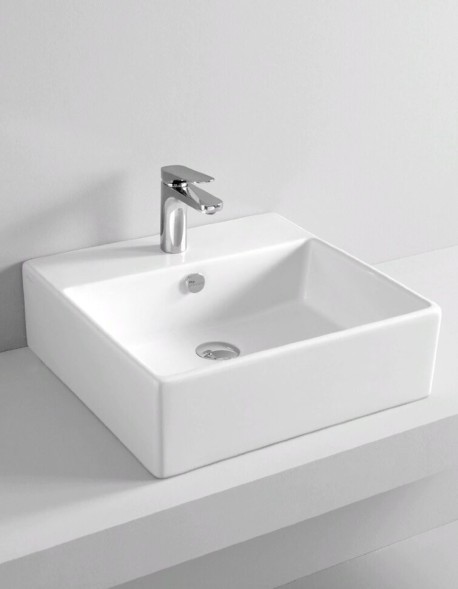 Раковина Artceram Quadro подвесная/накладная с одним отверстием цвет белый QUL002 01 00