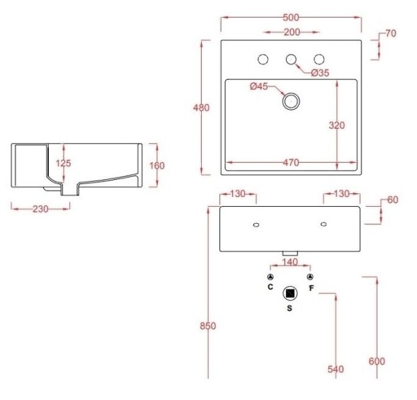 Раковина Artceram Quadro подвесная/накладная с одним отверстием цвет белый QUL002 01 00