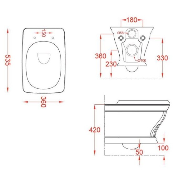 Унитаз Artceram Civitas подвесной  цвет шампань CIV001 02 00