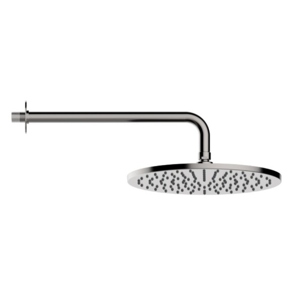 Верхний душ Bossini Nobu INH031.075 280x280 мм настенный с кронштейном Easy Clean цвет сталь нержавеющая
