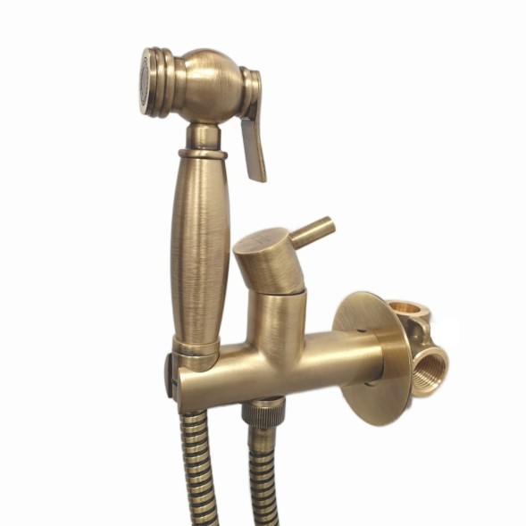 Гигиенический душ со смесителем Webert Elio EL870302065, бронза