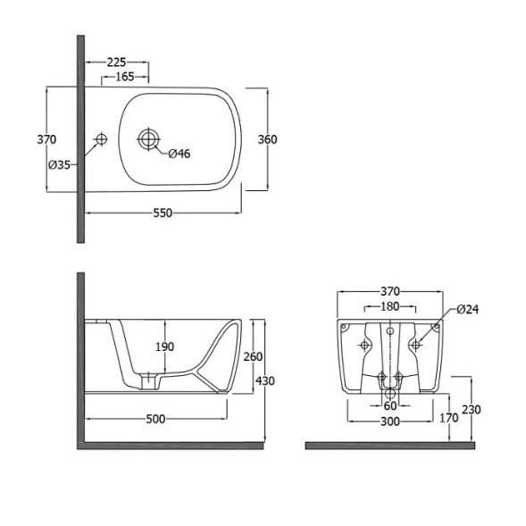 Биде KLUDI RESA S 27BIW01O2 подвесное