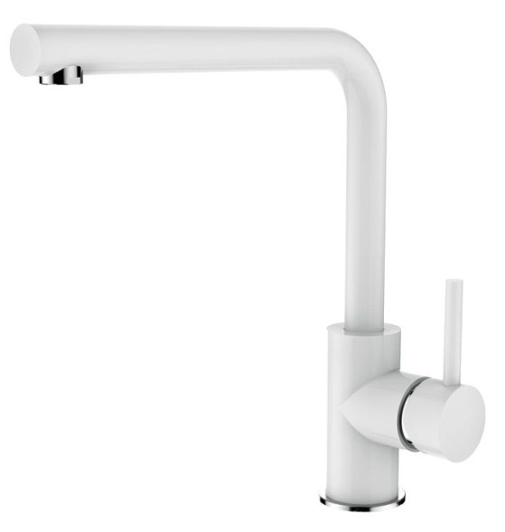 AQG COLORS, смеситель для кухни с прямым поворотным изливом цвет, белый матовый