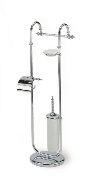 Stil Haus Giunone, стойка: мыльница + бумаг. + полотенцедержатель + ерш, цвет хром