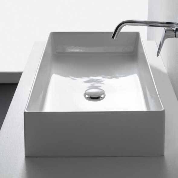 Раковина Scarabeo TEOREMA 2.0 накладная без перелива без отверстий цвет белый 5102