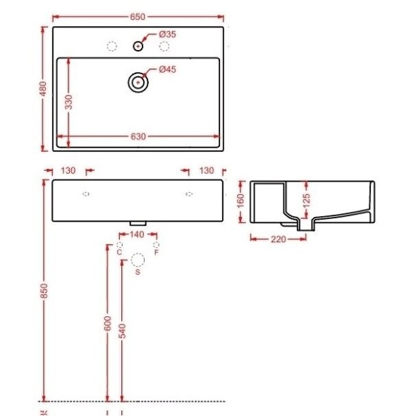 Раковина Artceram Quadro подвесная/накладная с одним отверстием цвет белый QUL003 01 00