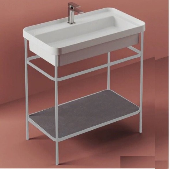 Консоль Artceram Fuori Scala металлическая для прямоугольной раковины цвет белый матовый ACA056 05