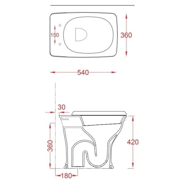Унитаз Artceram Civitas приставной цвет белый CIV002 01 00