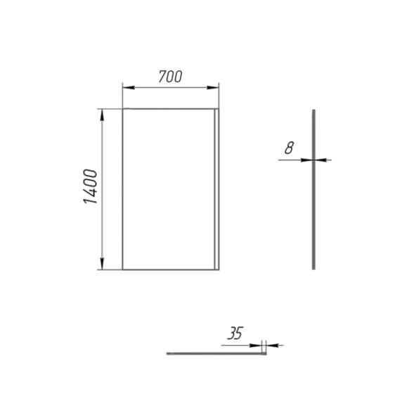 Paini Душевая шторка на ванну Screen 70 см, неподвижная, принт решетка, профиль черный