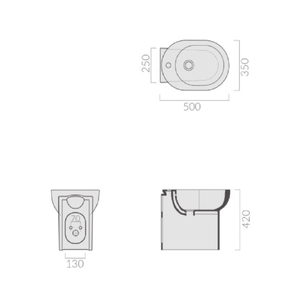 Биде GALASSIA M2 5215 напольное с одним отверстием с крепежом цвет белый глянцевый