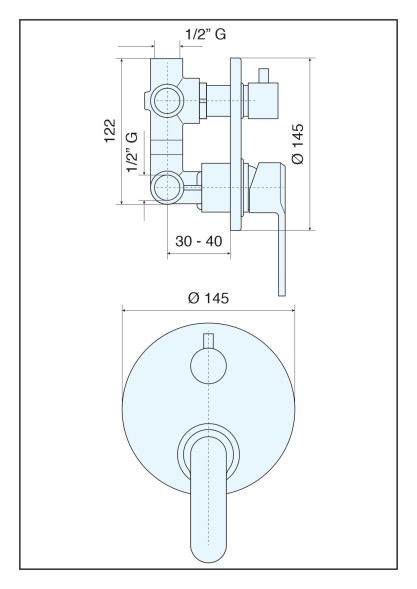 Emmevi Nefer, встраиваемый смеситель для душа на 3 выхода, с дивертером, цвет хром/белый 77029CR/B