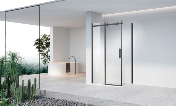 Vincea Душевой уголок Комо-Н (Como-N) VSR-4CN1013CLB, 1300*1000, черный, стекло прозрачное
