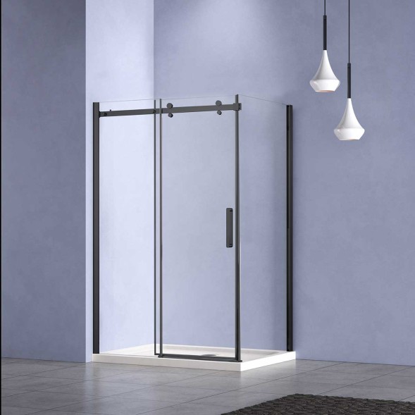Vincea Душевой уголок Комо-Н (Como-N) VSR-4CN1013CLB, 1300*1000, черный, стекло прозрачное