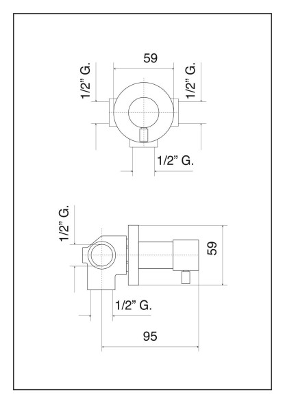 Emmevi Spirit New, встраиваемый дивертер на 2 выхода (Spirit), цвет хром 31019/CR