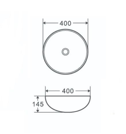 NOFER Раковина накладная круглая 400x400x145 мм SPIN40 23593 матовый чёрный