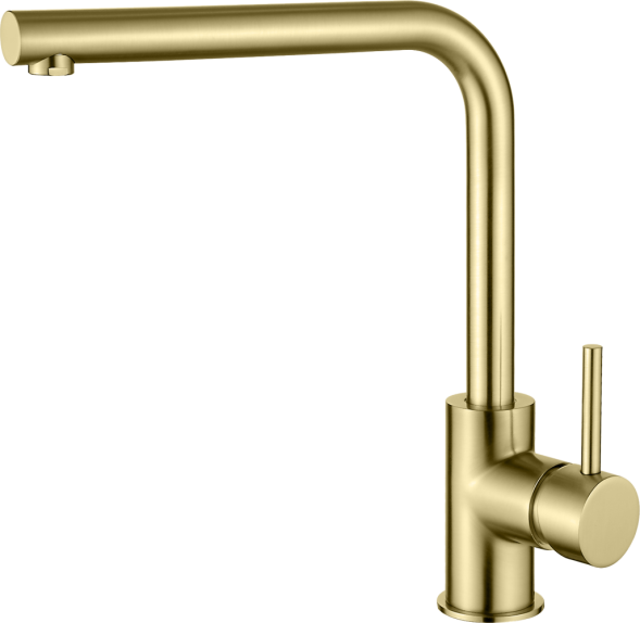 AQG COLORS, смеситель для кухни с прямым поворотным изливом цвет, матовое золото (PVD)