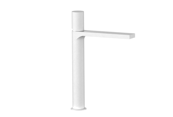 AQG Tube, высокий однорычажный смеситель для раковины (излив 15,8 см), без донного клапана, цвет белый матовый