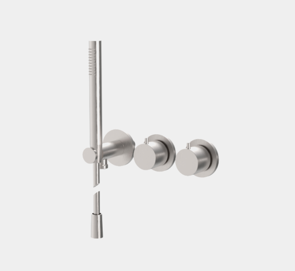 Смеситель для душа, Fima Carlo Frattini, Spillo Steel, на 2 потребителя, цвет-сталь нержавеющая F3049WX9SINOX