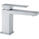Fiore Kube, однорычажный смеситель для раковины (излив 13 см), с донным клапаном click-clack, цвет белый матовый