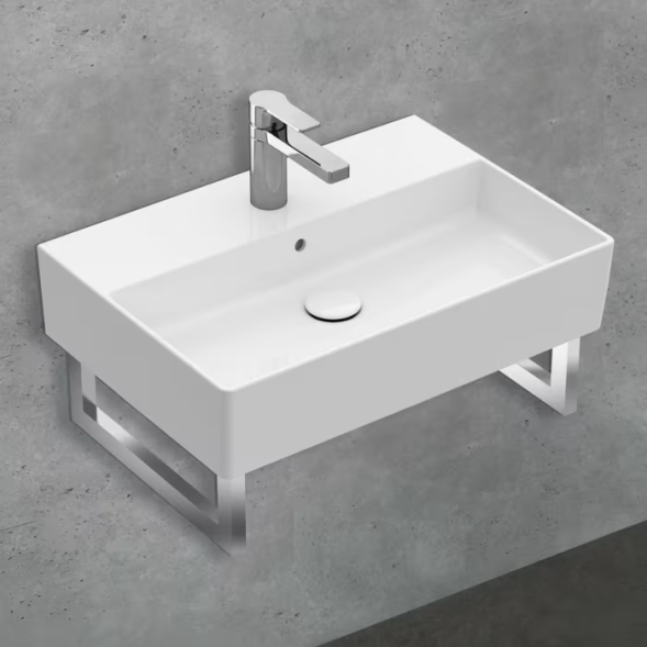 Villeroy&amp;Boch Раковина, Memento 2.0, шгв 500*420*140, отверстия для смесителя-1 сквозное, 2 промаркированных, CeramicPlus, цвет-камень белый 4A2250RW