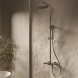 Vincea Душевая стойка Дизаер (Desire) VSFS-1D1TGM термостат с изливом, 25см верх душ, вороненая сталь
