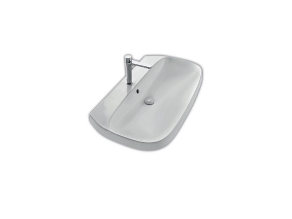 Раковина HATRIA ABITO YXXH01 подвесная или накладная с одним отверстием с переливом цвет белый