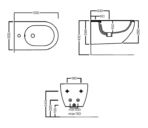 Биде HATRIA CENTRICA A0Y9DB25 подвесное цвет белый матовый