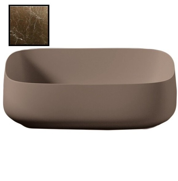 Раковина Artceram Cognac Quadro накладная без отверстий  цвет Bronze amani COL009 49 00