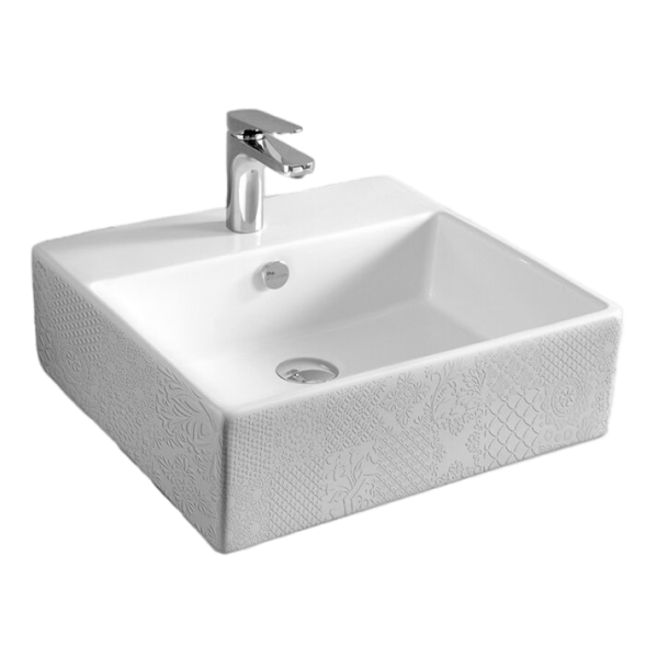 Раковина Artceram Quadro подвесная/накладная с одним отверстием цвет белый/Cementina QUL002 01 86