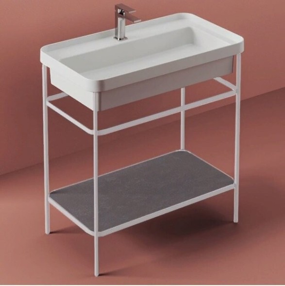 Консоль Artceram Fuori Scala металлическая для прямоугольной раковины цвет белый матовый ACA057 05