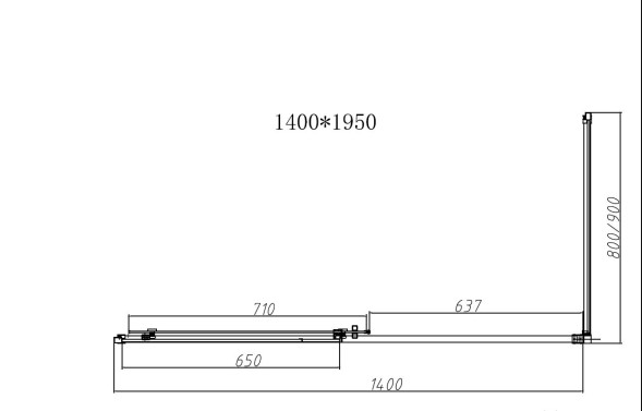 Vincea Душевой уголок Slim-N VSR-4SN8014CLB, 1400*800, черный, стекло прозрачное
