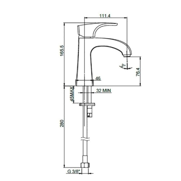 Paini ANCR205 Смеситель для раковины Ангел , хром
